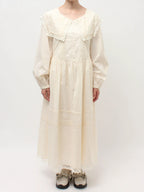 merry jenny｜Airy Lace Collar Dress