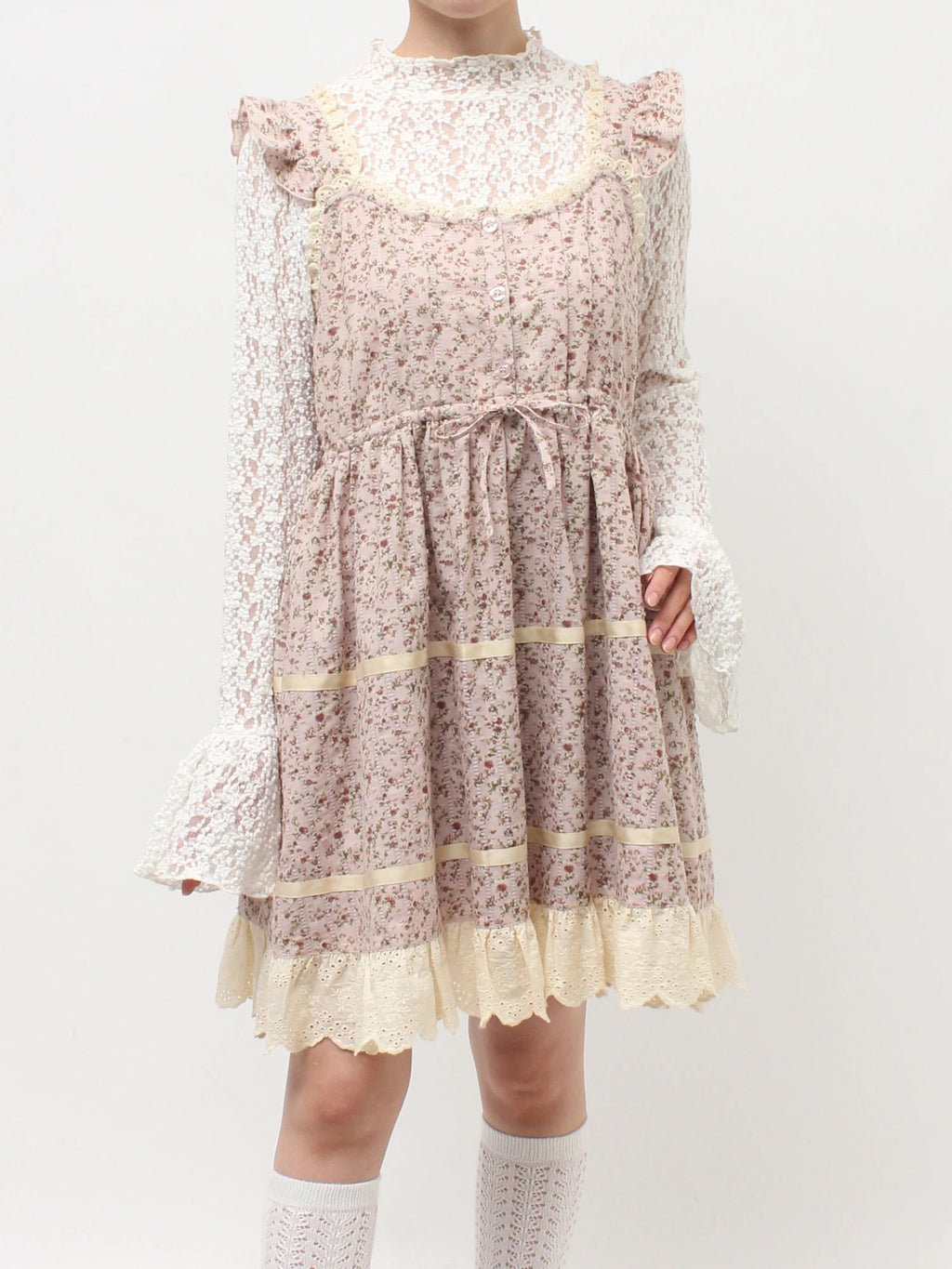merry jenny｜Petit Flower Flare Mini Dress