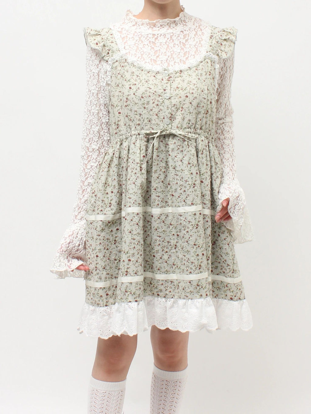 merry jenny｜Petit Flower Flare Mini Dress