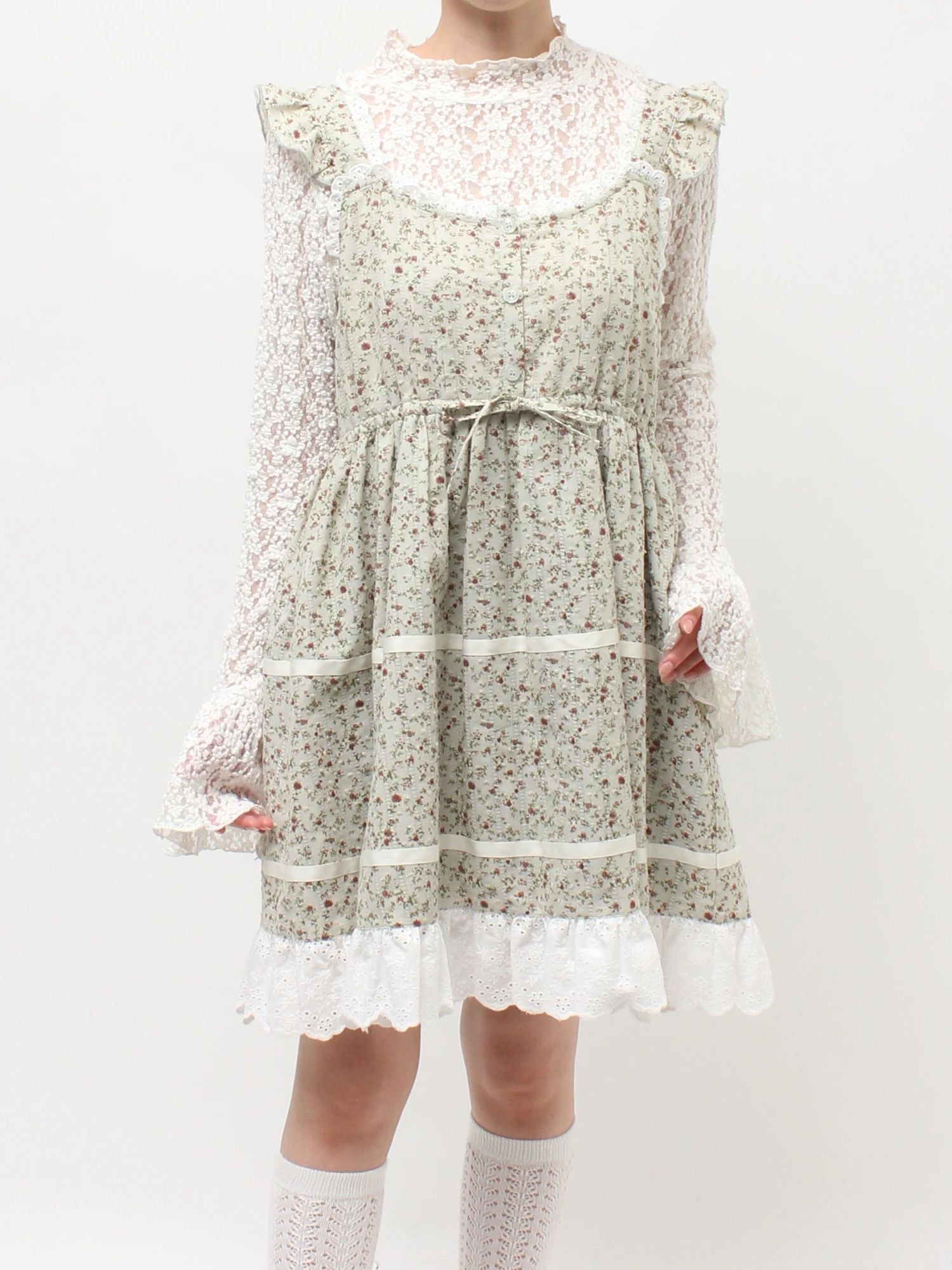 merry jenny｜Petit Flower Flare Mini Dress