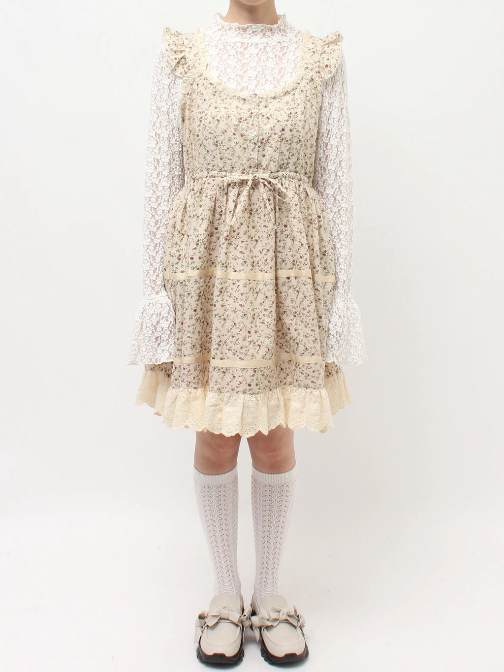merry jenny｜Petit Flower Flare Mini Dress