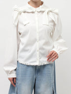 merry jenny｜Double Ribbon Blouse