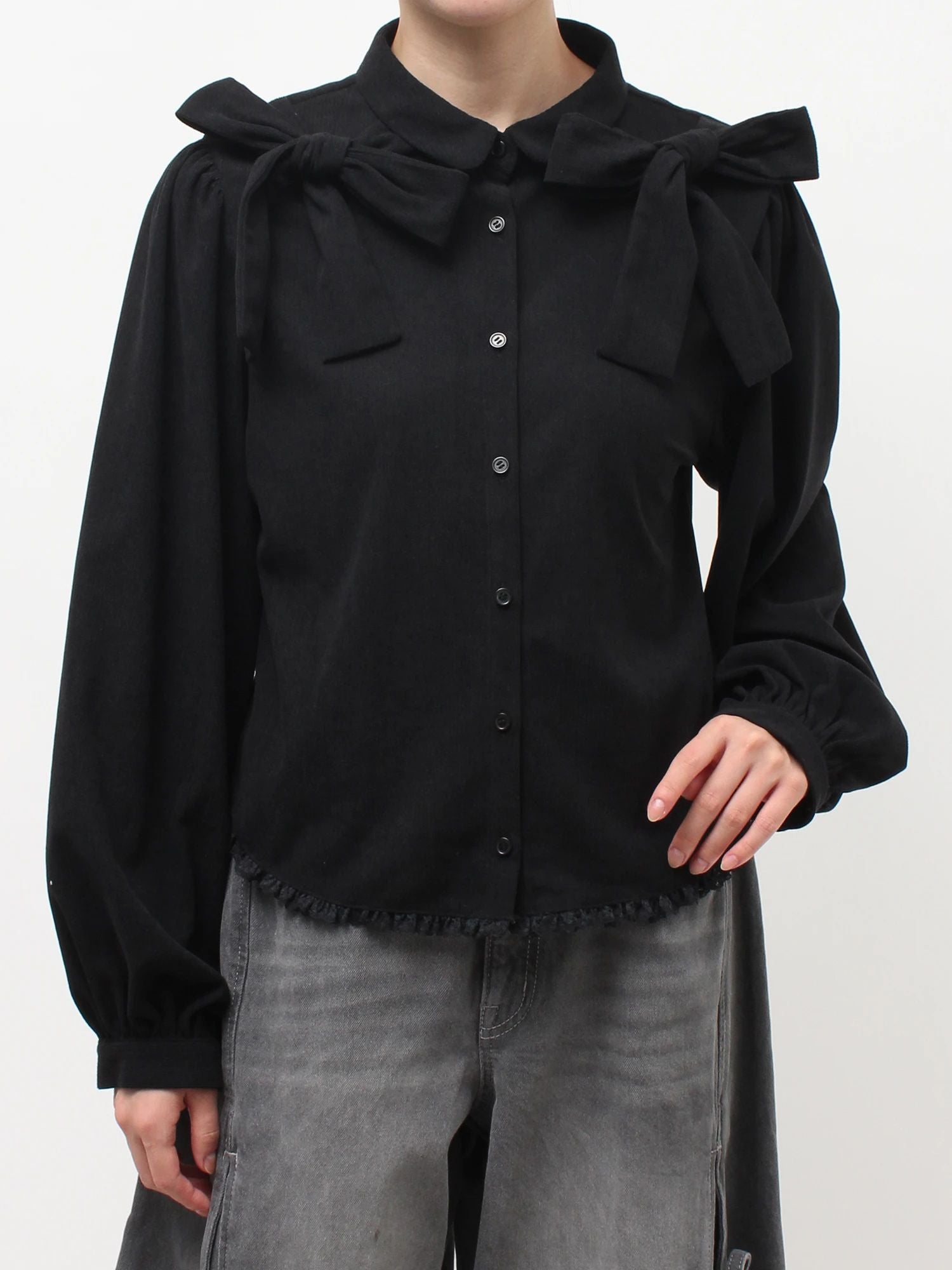 merry jenny｜Double Ribbon Blouse