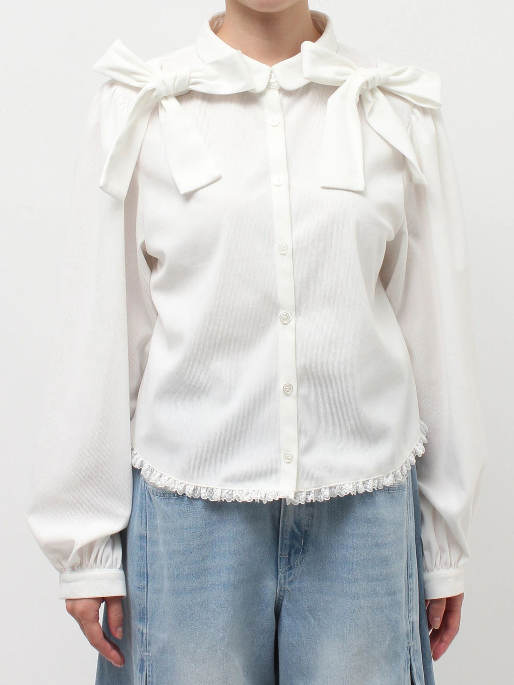 merry jenny｜Double Ribbon Blouse