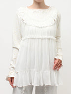 merry jenny｜ Sheer Gathered Tunic