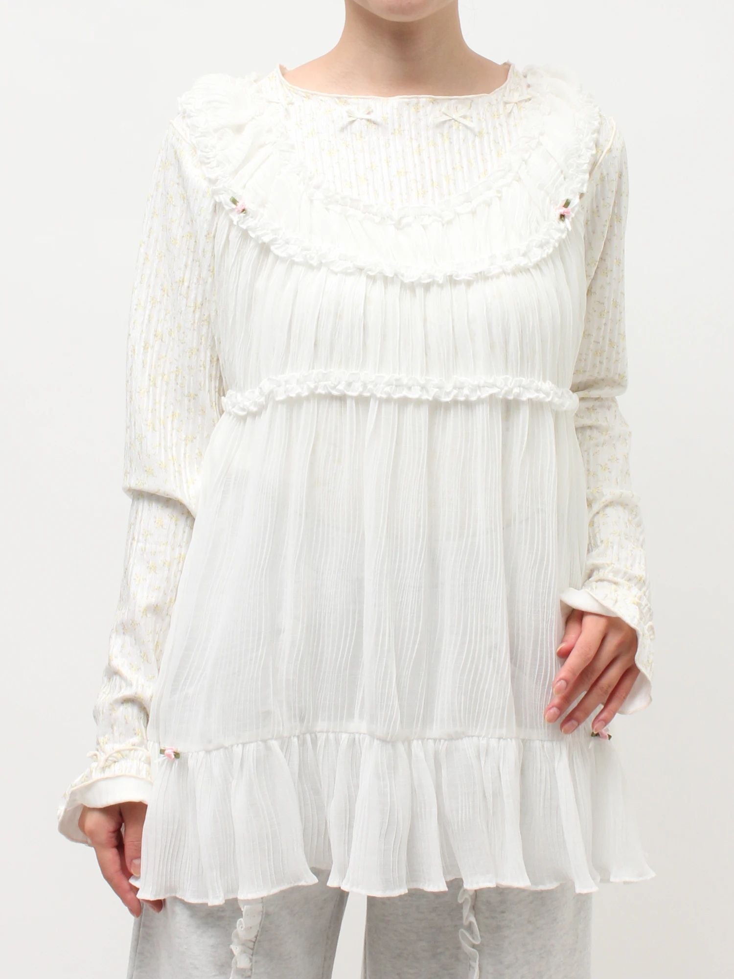 merry jenny｜ Sheer Gathered Tunic