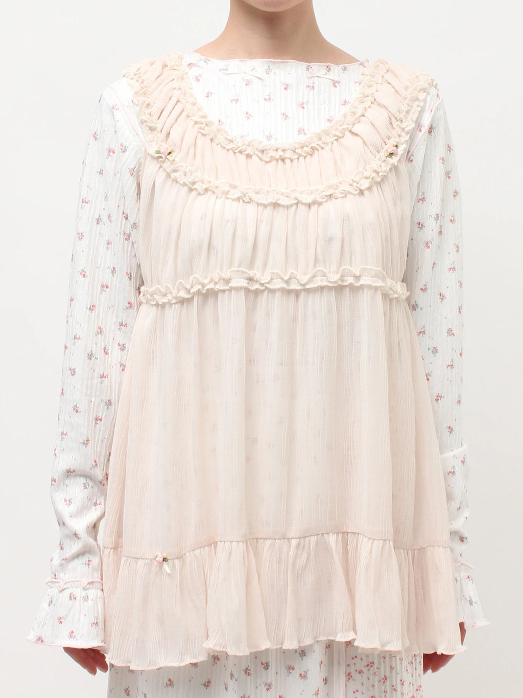 merry jenny｜ Sheer Gathered Tunic