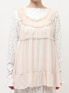 merry jenny｜ Sheer Gathered Tunic