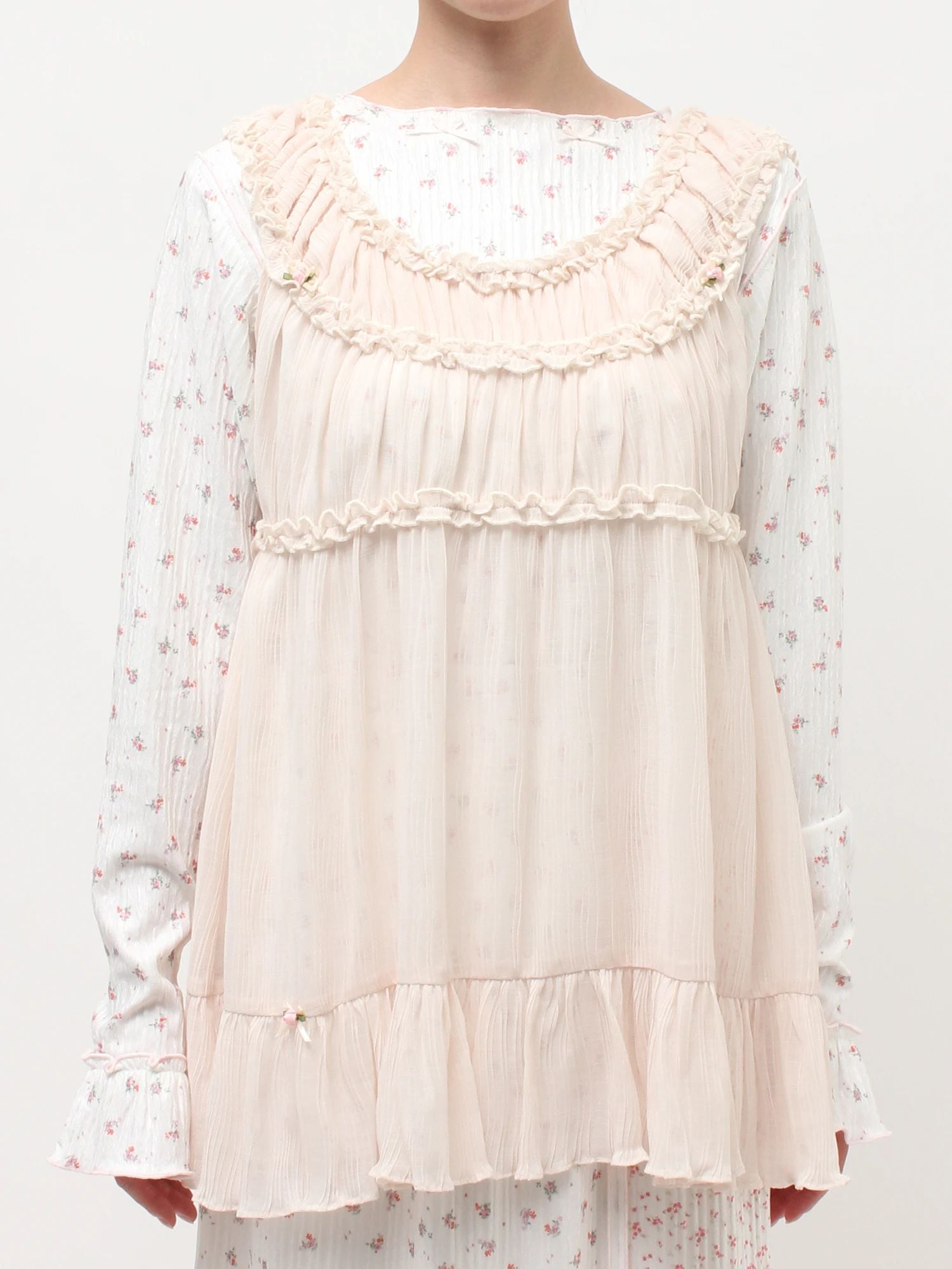 merry jenny｜ Sheer Gathered Tunic
