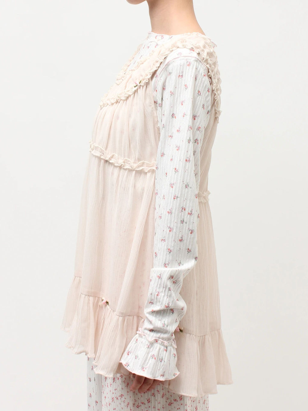 merry jenny｜ Sheer Gathered Tunic