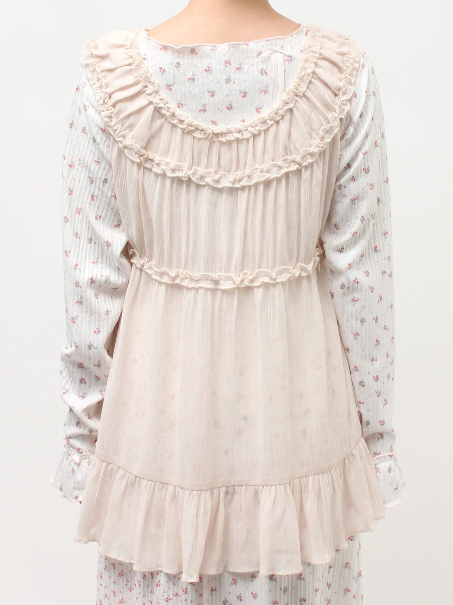 merry jenny｜ Sheer Gathered Tunic