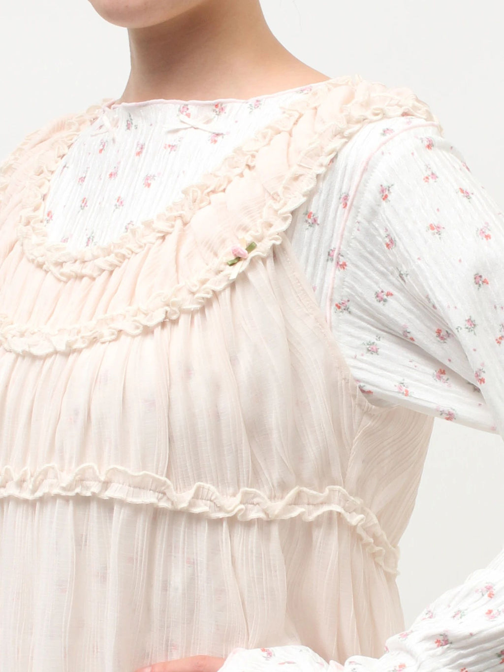 merry jenny｜ Sheer Gathered Tunic