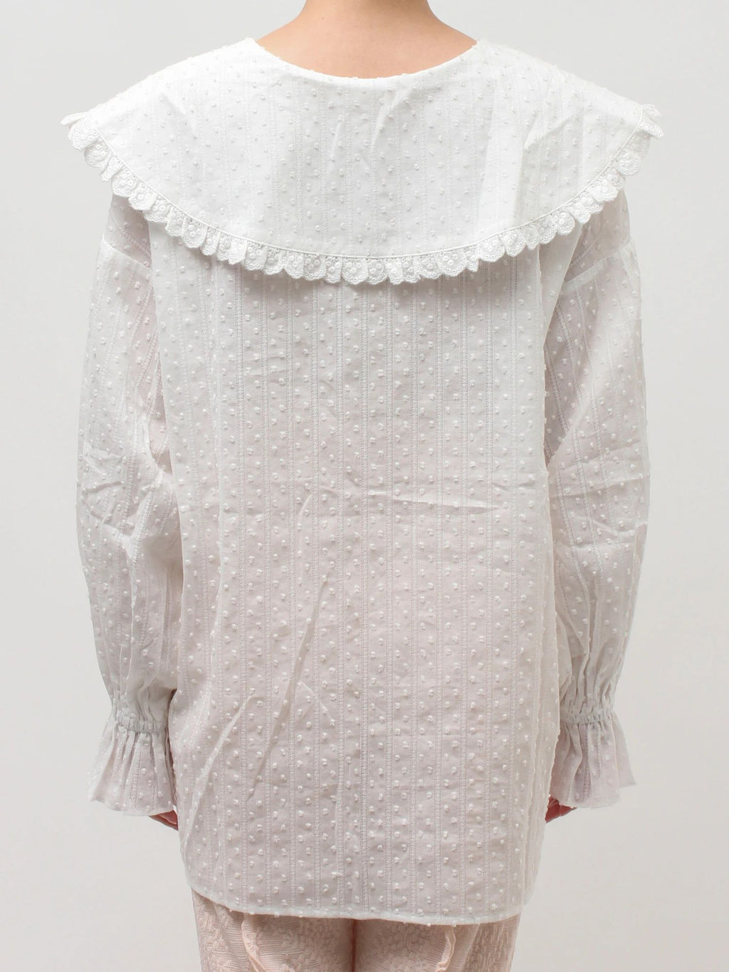 merry jenny｜Dot Lace Frill Collar Blouse