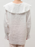 merry jenny｜Dot Lace Frill Collar Blouse