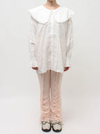 merry jenny｜Dot Lace Frill Collar Blouse
