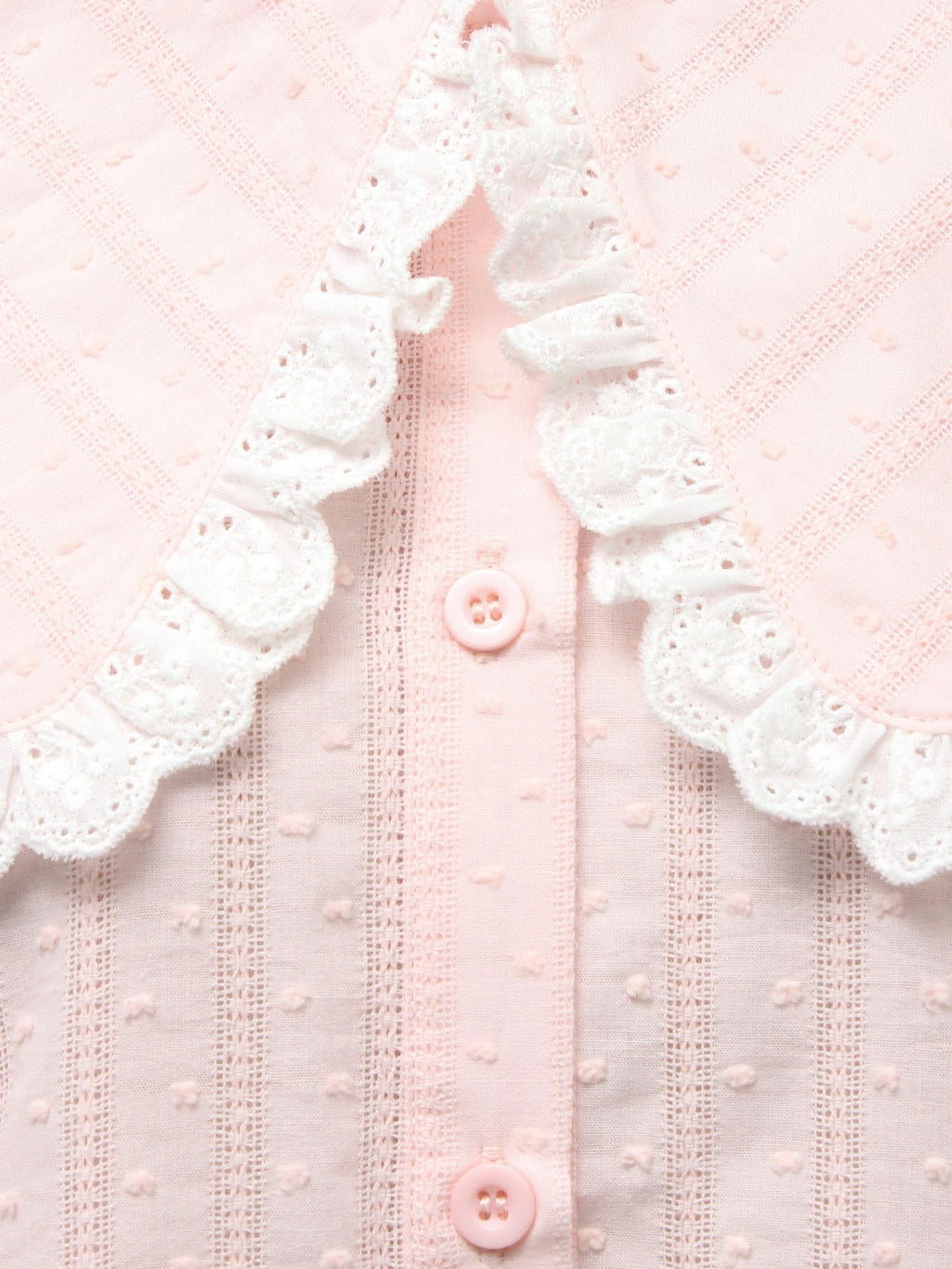 merry jenny｜Dot Lace Frill Collar Blouse