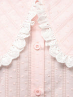 merry jenny｜Dot Lace Frill Collar Blouse