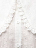 merry jenny｜Dot Lace Frill Collar Blouse