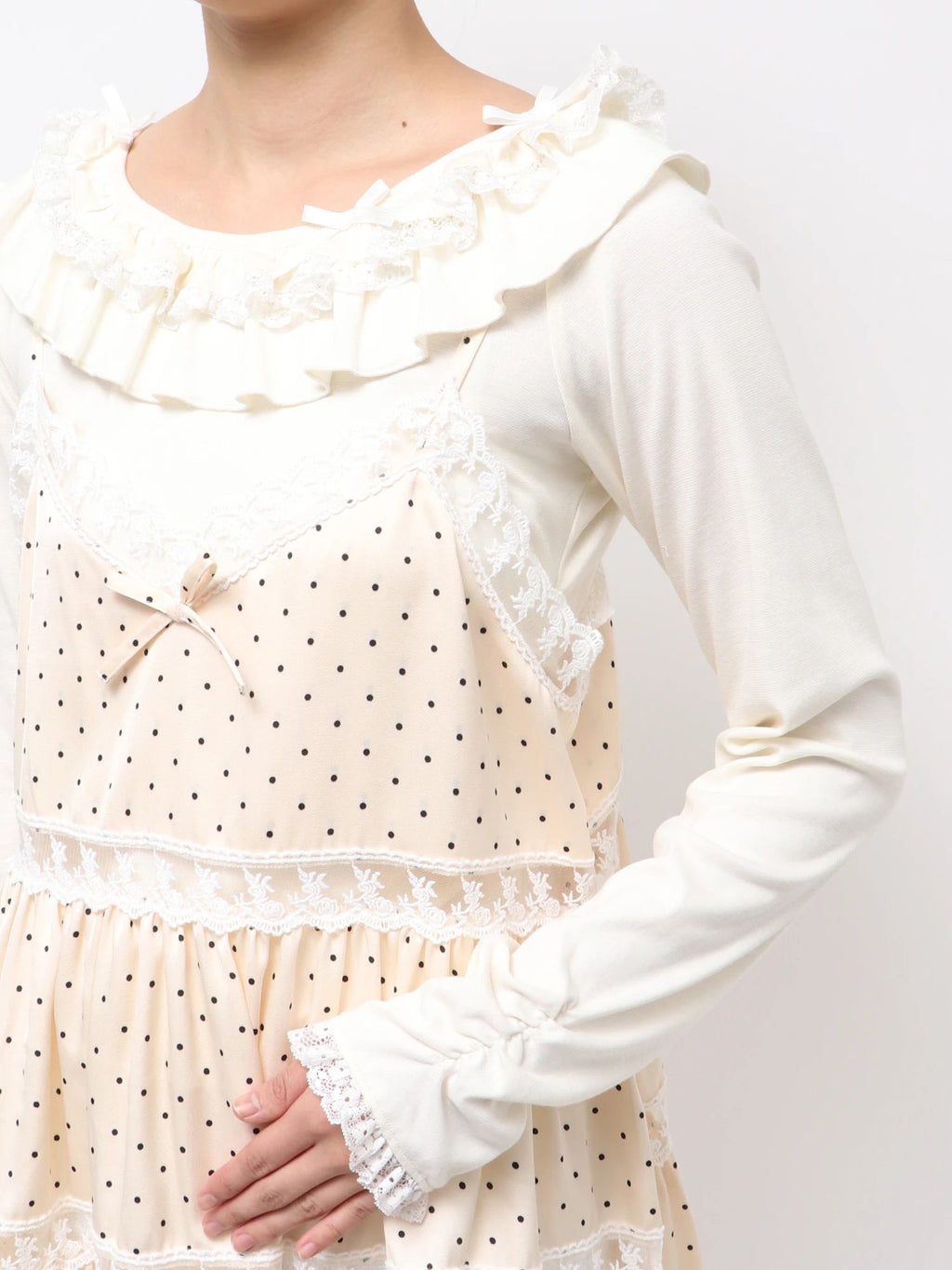 merry jenny｜Dot Babydoll Dress
