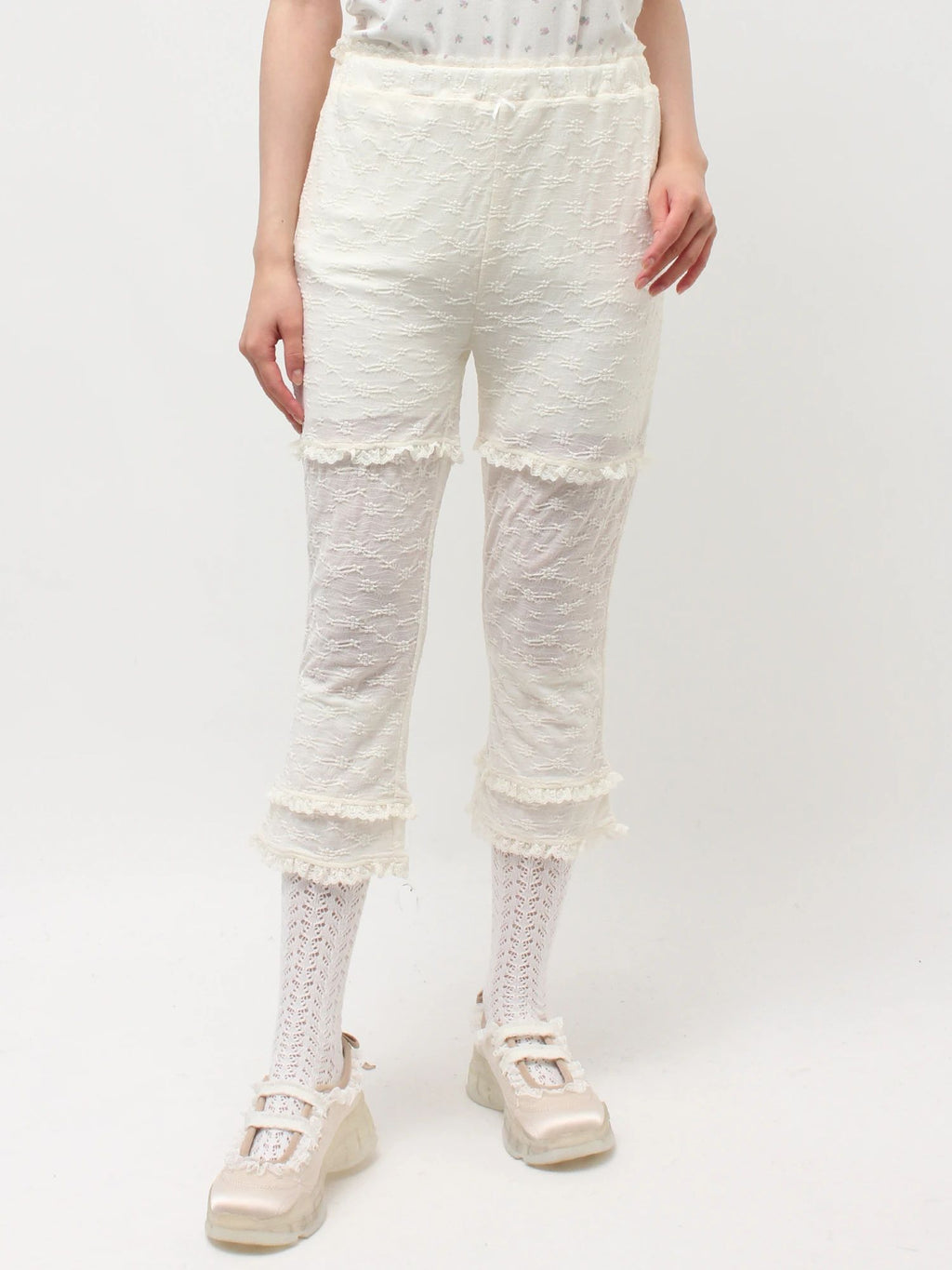 merry jenny｜Stretch Lace Capri Pants