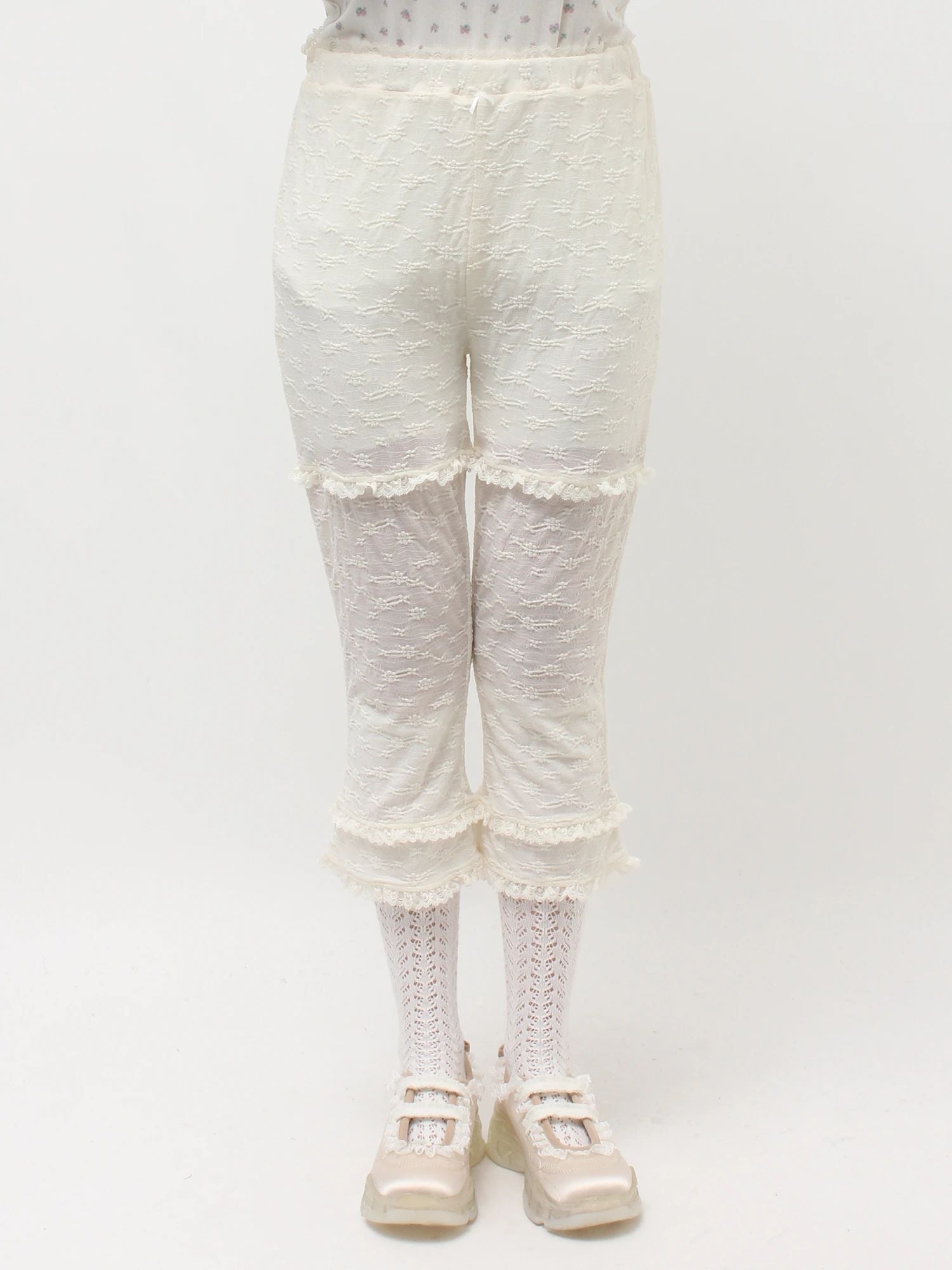 merry jenny｜Stretch Lace Capri Pants