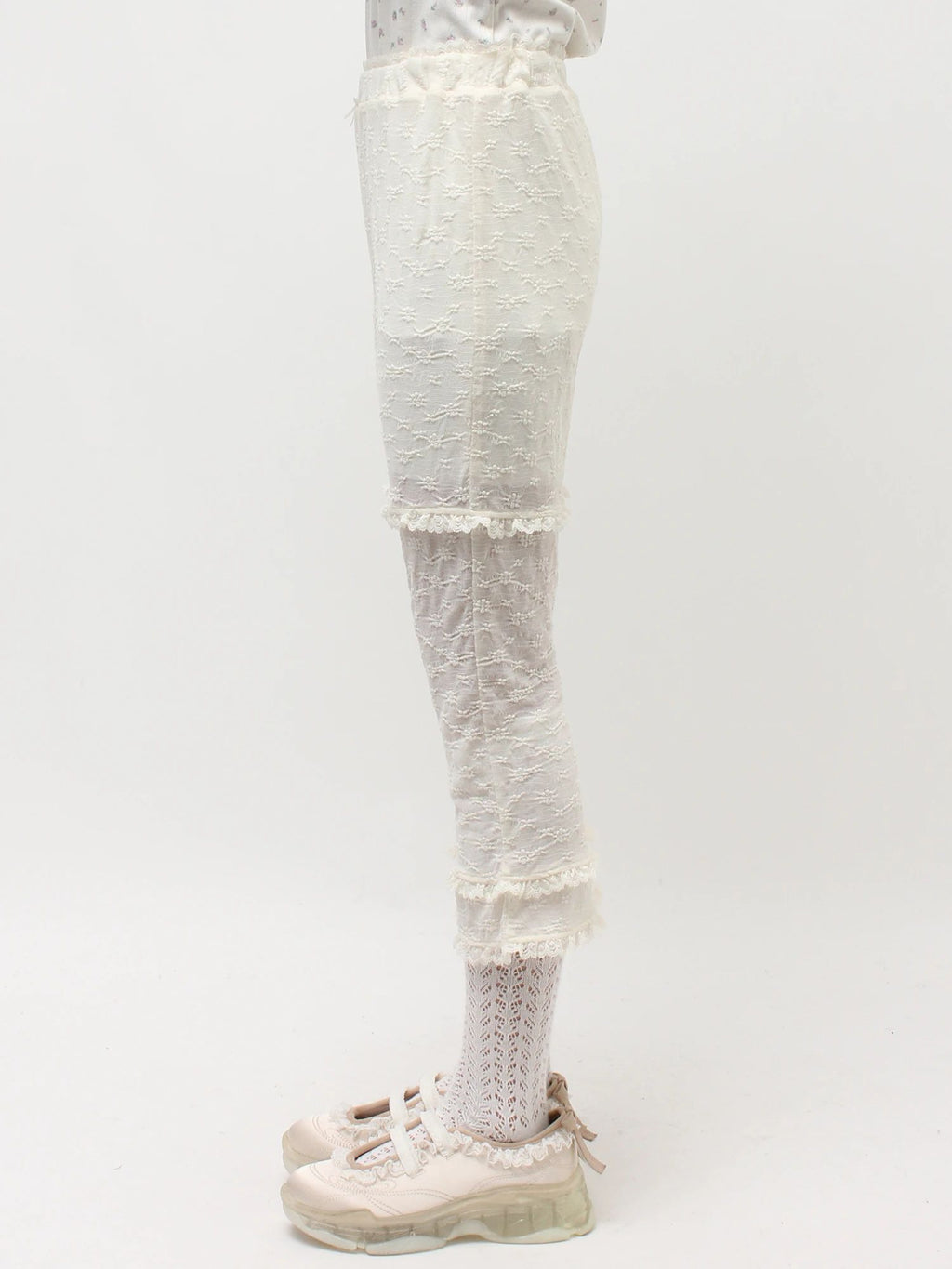 merry jenny｜Stretch Lace Capri Pants