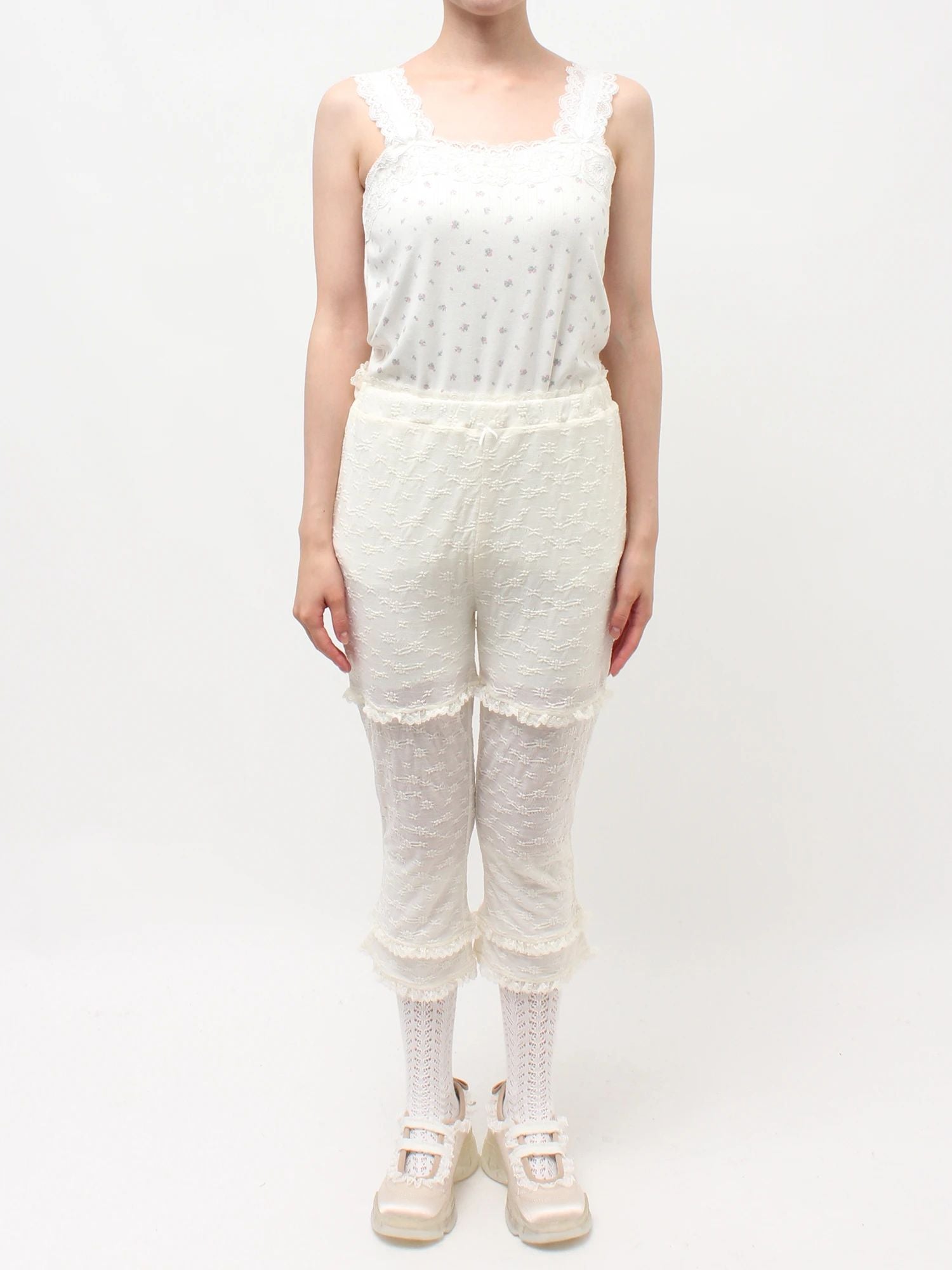 merry jenny｜Stretch Lace Capri Pants