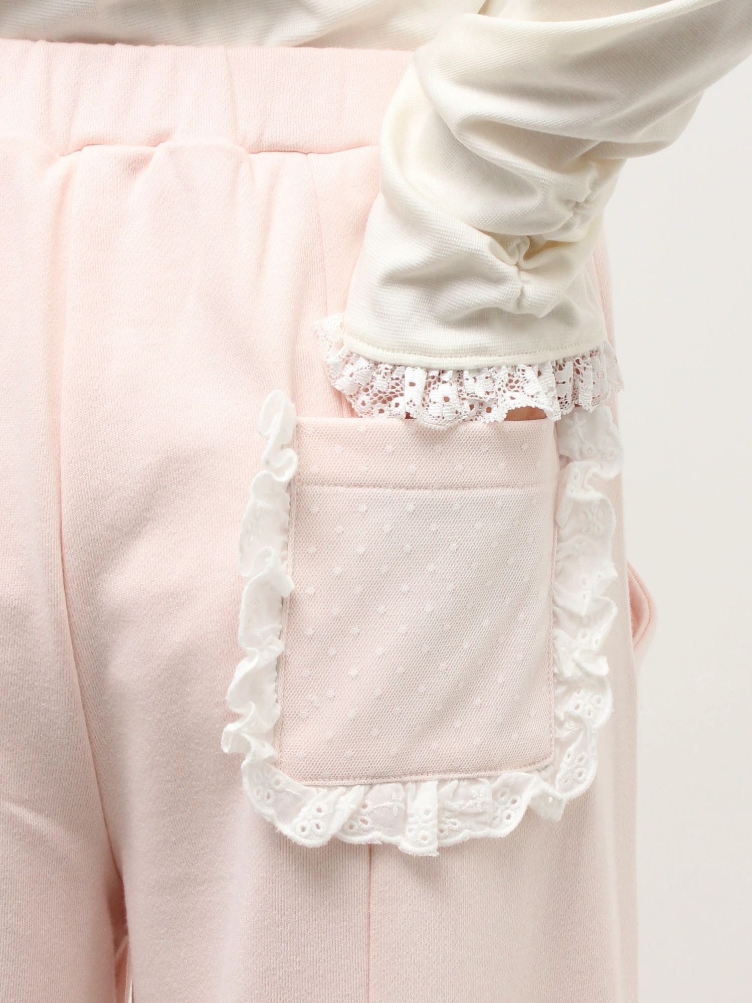 merry jenny｜Lace Frill Sweatpants