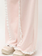 merry jenny｜Lace Frill Sweatpants
