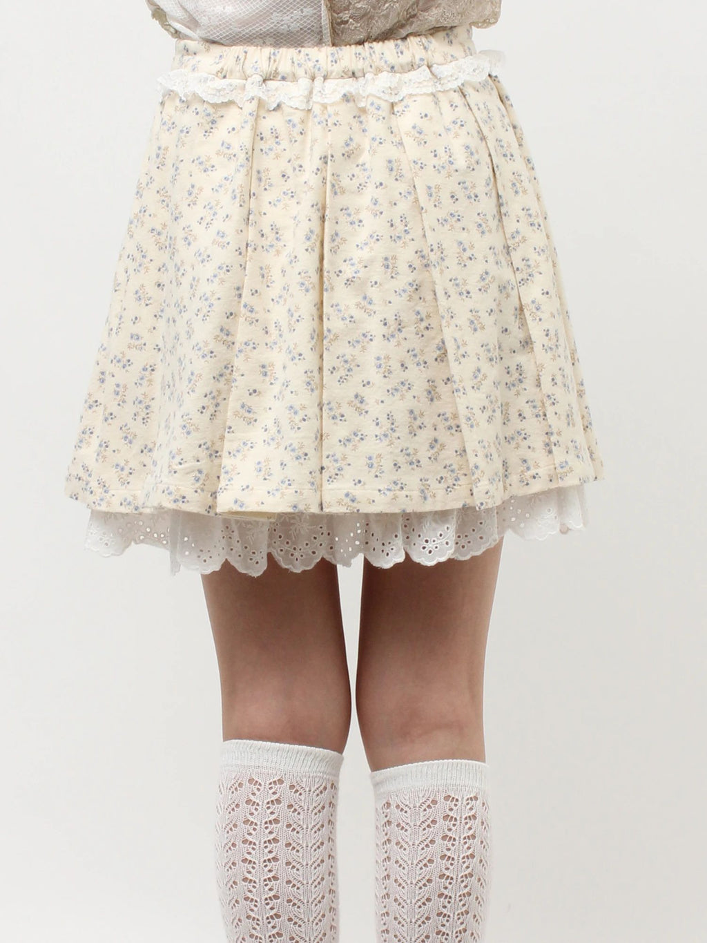 merry jenny｜Flower Assorted Pleated Mini Skirt