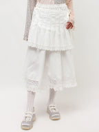 merry jenny｜Pleats Apron Layered Skirt