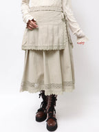 merry jenny｜Pleats Apron Layered Skirt
