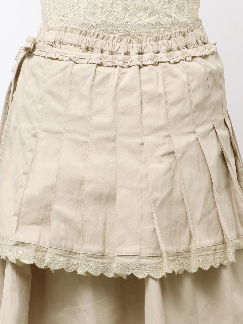 merry jenny｜Pleats Apron Layered Skirt