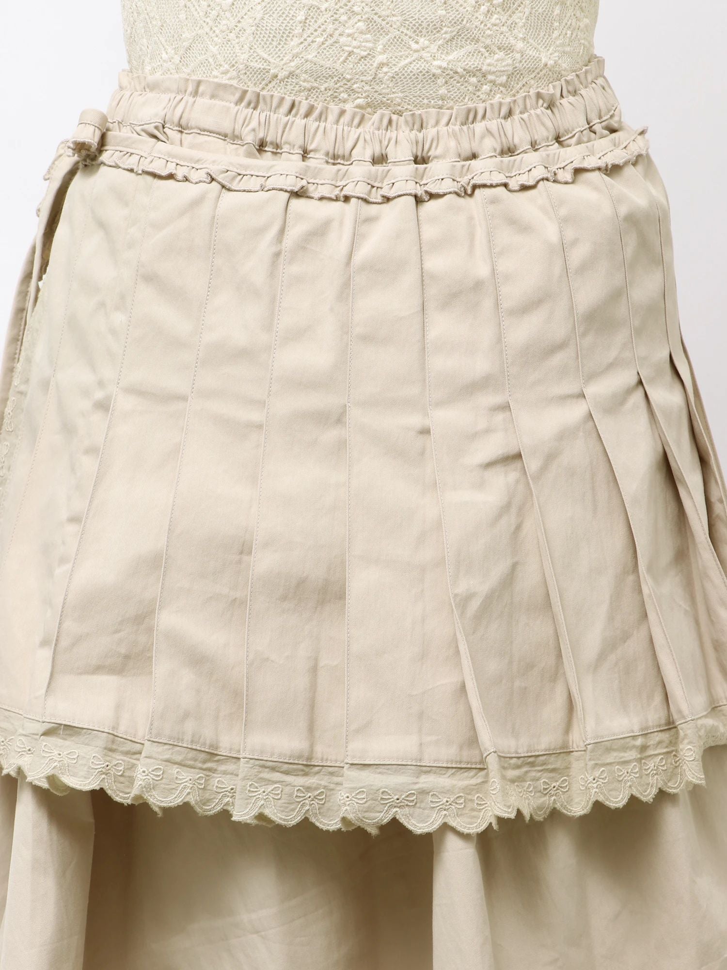 merry jenny｜Pleats Apron Layered Skirt
