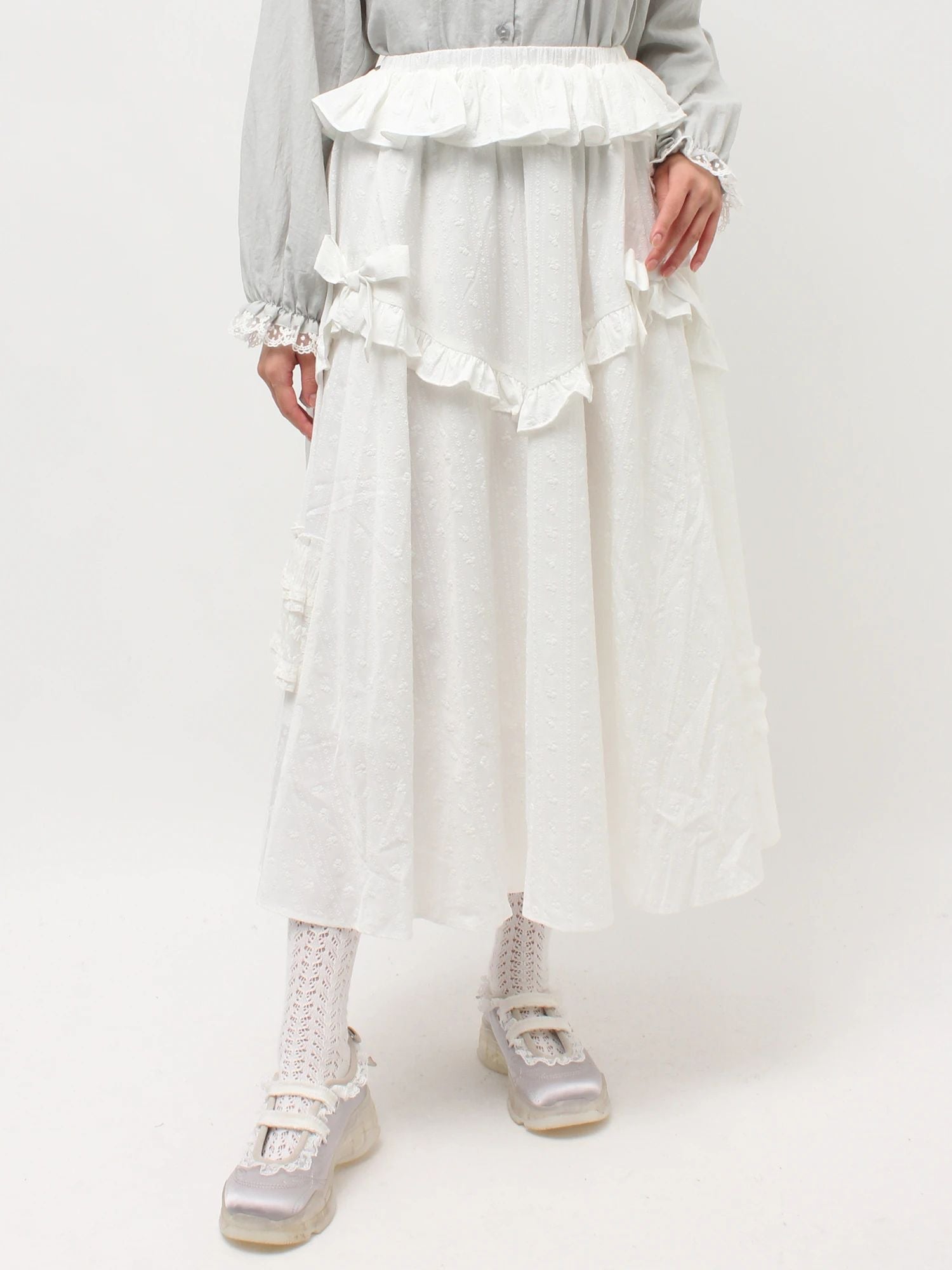 merry jenny｜Decorative Ribbon Flare Skirt
