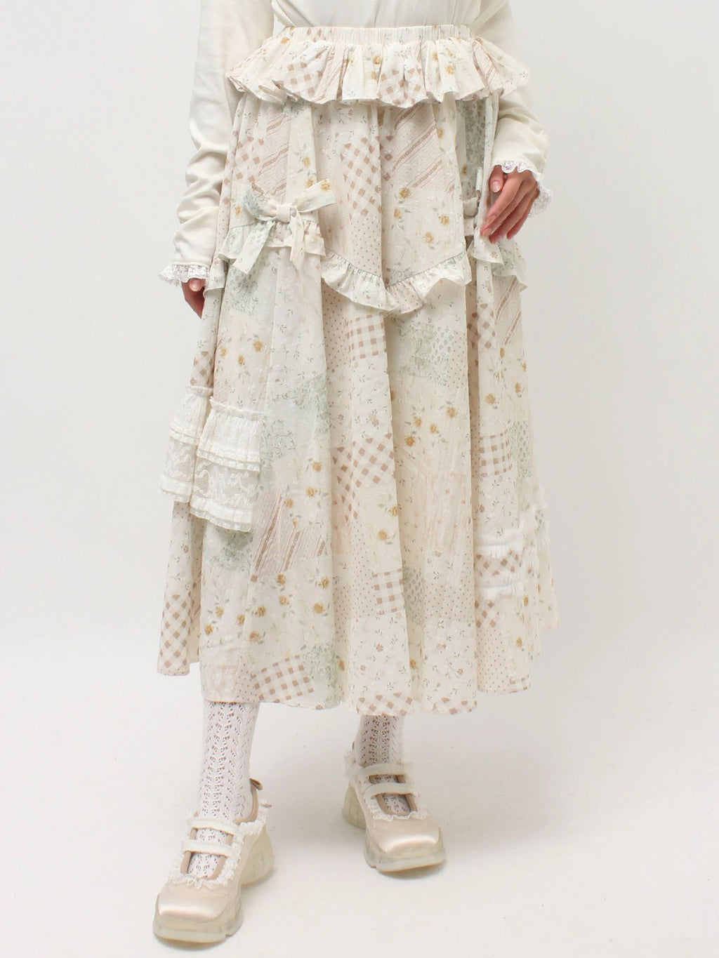 merry jenny｜Decorative Ribbon Flare Skirt