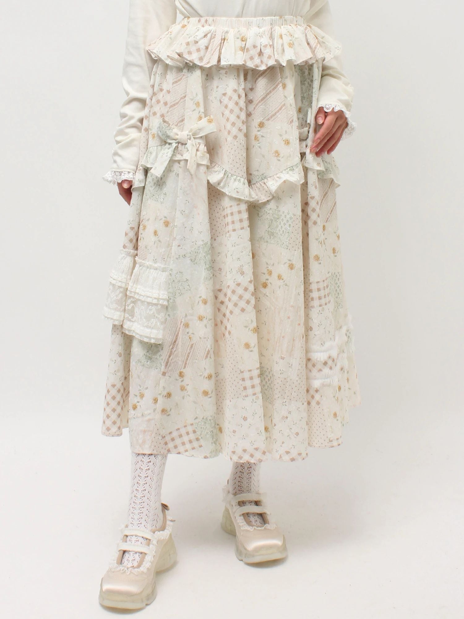 merry jenny｜Decorative Ribbon Flare Skirt