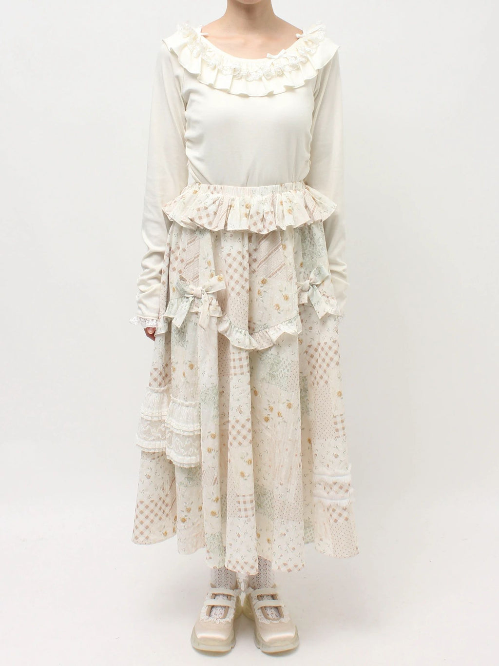merry jenny｜Decorative Ribbon Flare Skirt