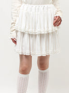 merry jenny｜Cut Tiered Mini Skirt