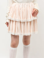 merry jenny｜Cut Tiered Mini Skirt