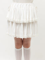 merry jenny｜Cut Tiered Mini Skirt