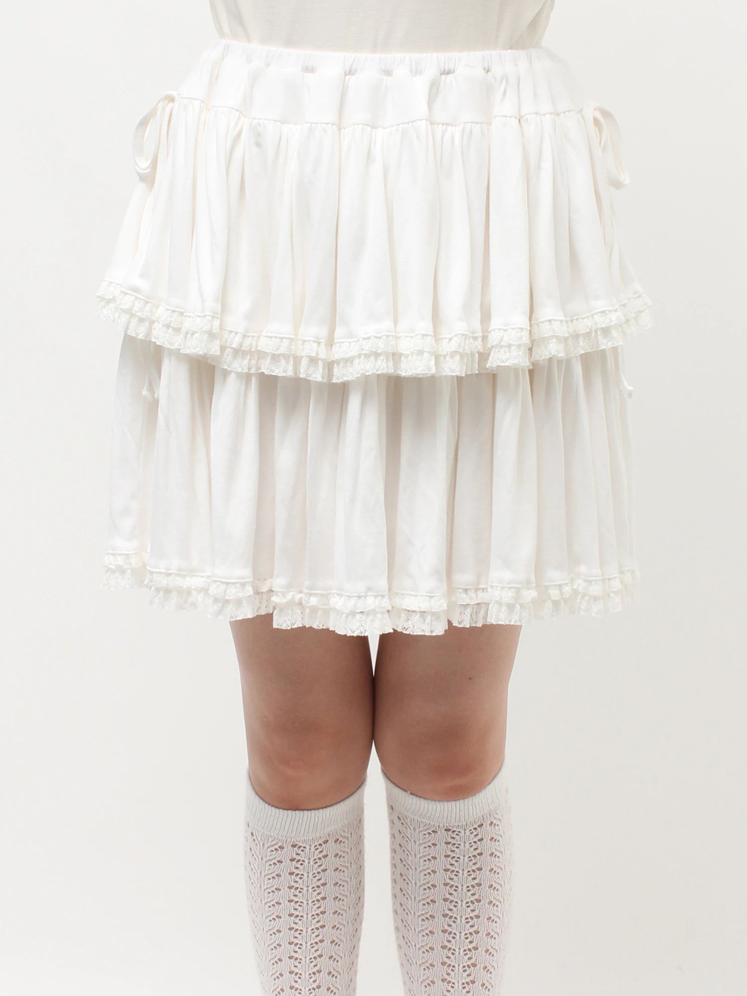 merry jenny｜Cut Tiered Mini Skirt