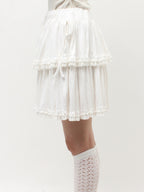 merry jenny｜Cut Tiered Mini Skirt