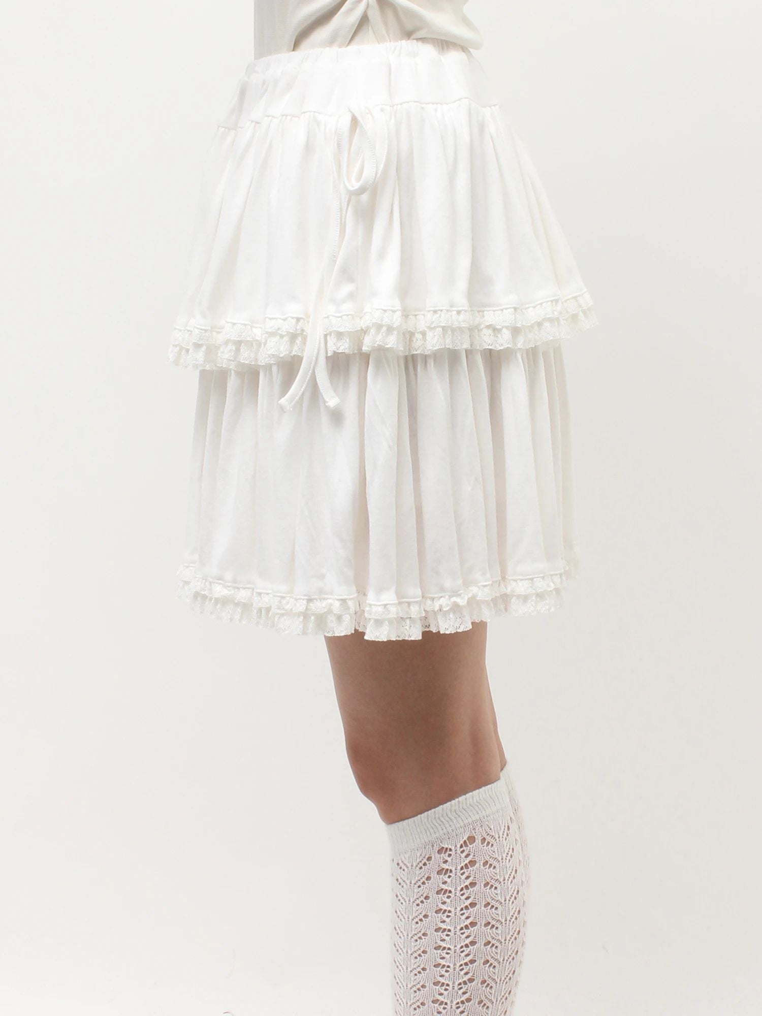 merry jenny｜Cut Tiered Mini Skirt