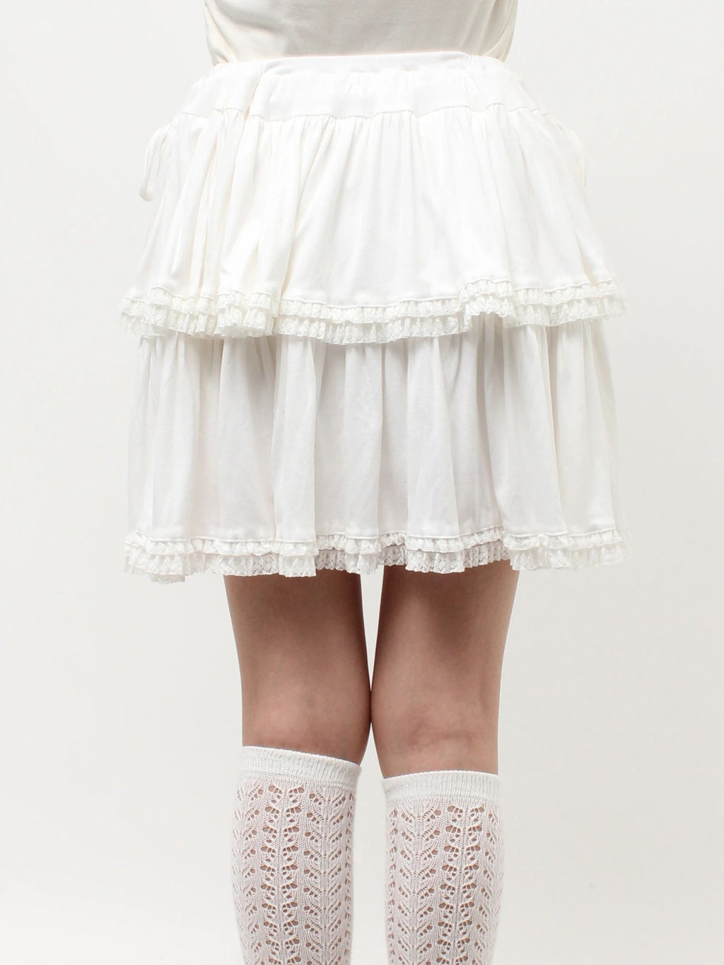 merry jenny｜Cut Tiered Mini Skirt