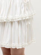 merry jenny｜Cut Tiered Mini Skirt