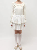 merry jenny｜Cut Tiered Mini Skirt