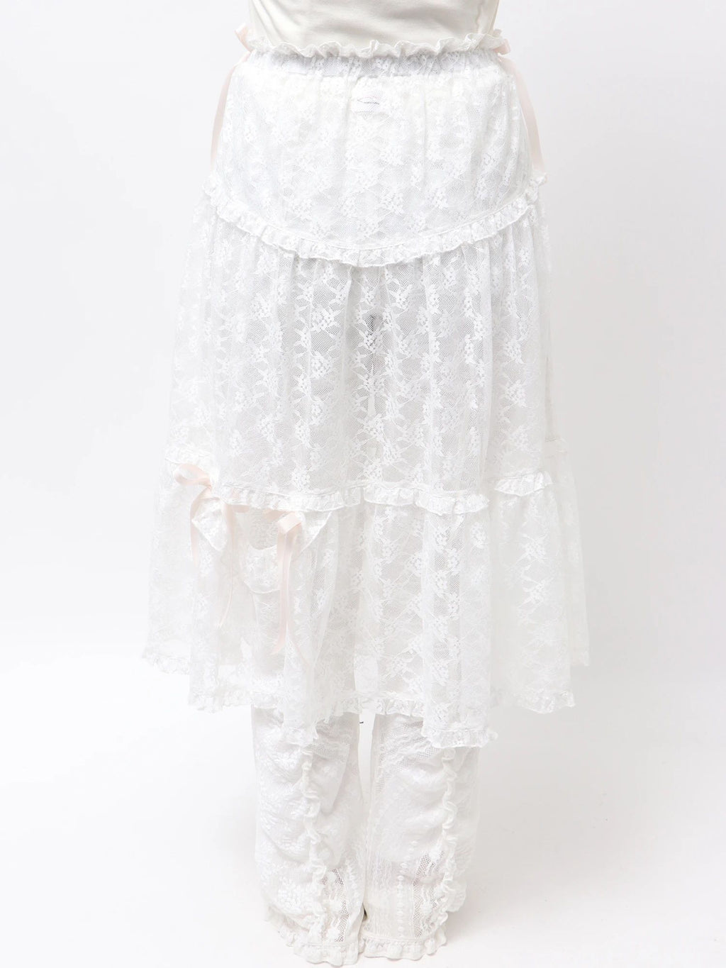 merry jenny｜Sheer Lace Flare Skirt