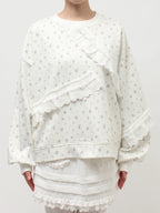 merry jenny｜flower lace sweatshirt