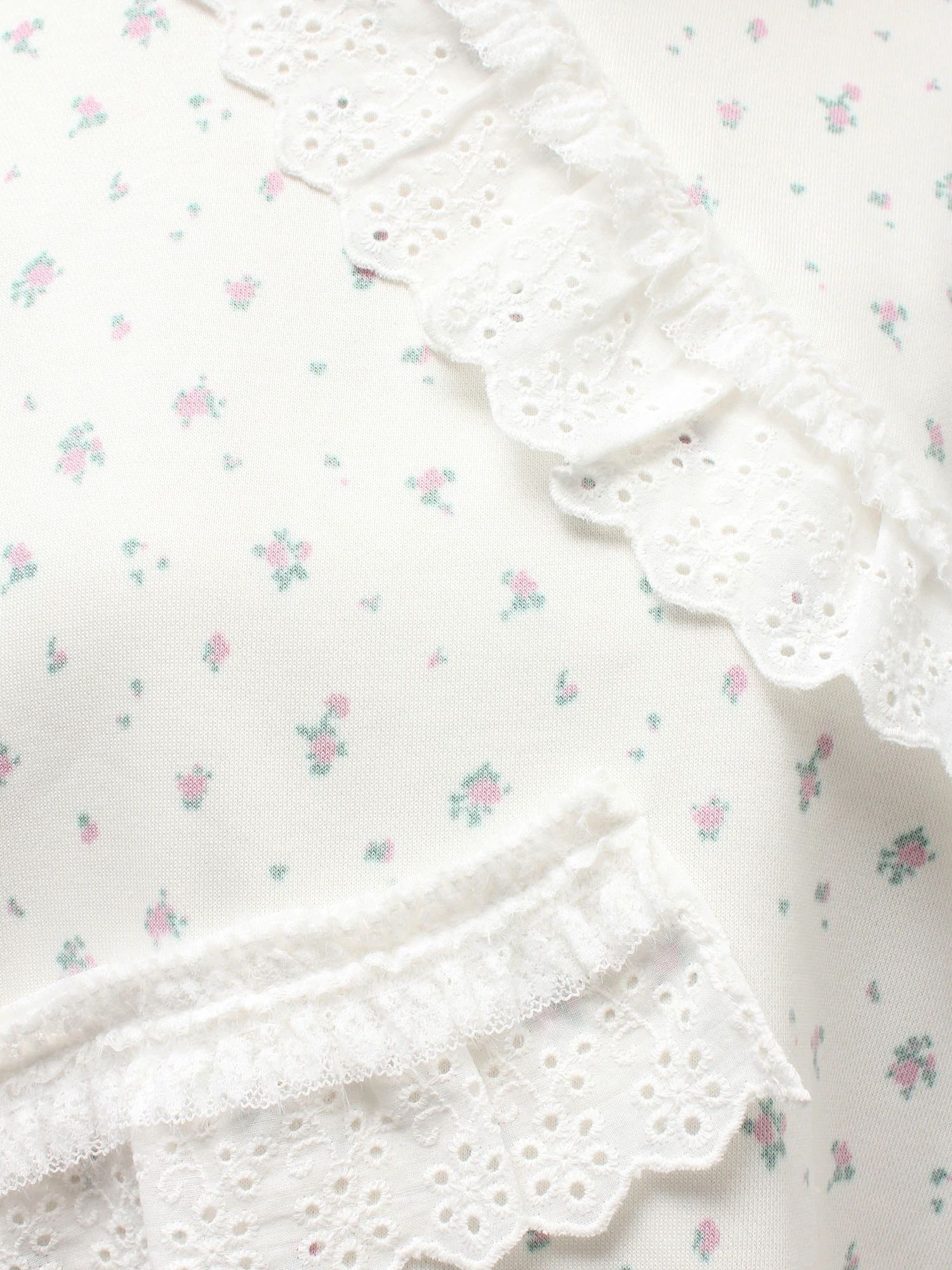 merry jenny｜flower lace sweatshirt
